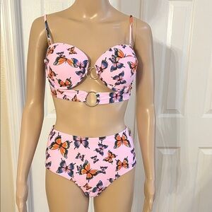 Caribbean Joe Pink Butterfly Bikini